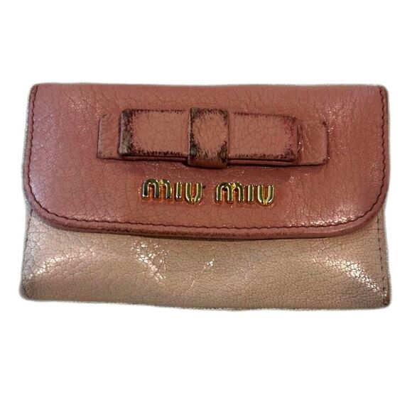 Miu Miu Pink and Beige Key Case - Picture 1 of 5